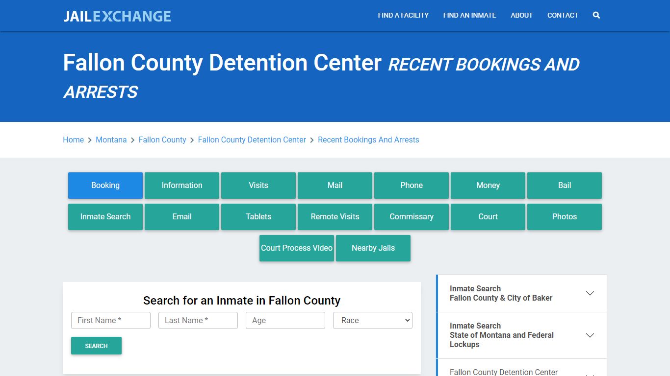 Fallon County Detention Center Recent Bookings And Arrests - Jail Exchange